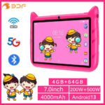 BDF 7" Kids Tablet – Android 13, 4GB RAM, 64GB ROM, 1TB Expandable, 5G WiFi, Dual Camera & 4000mAh Battery | Perfect Gift for Children!